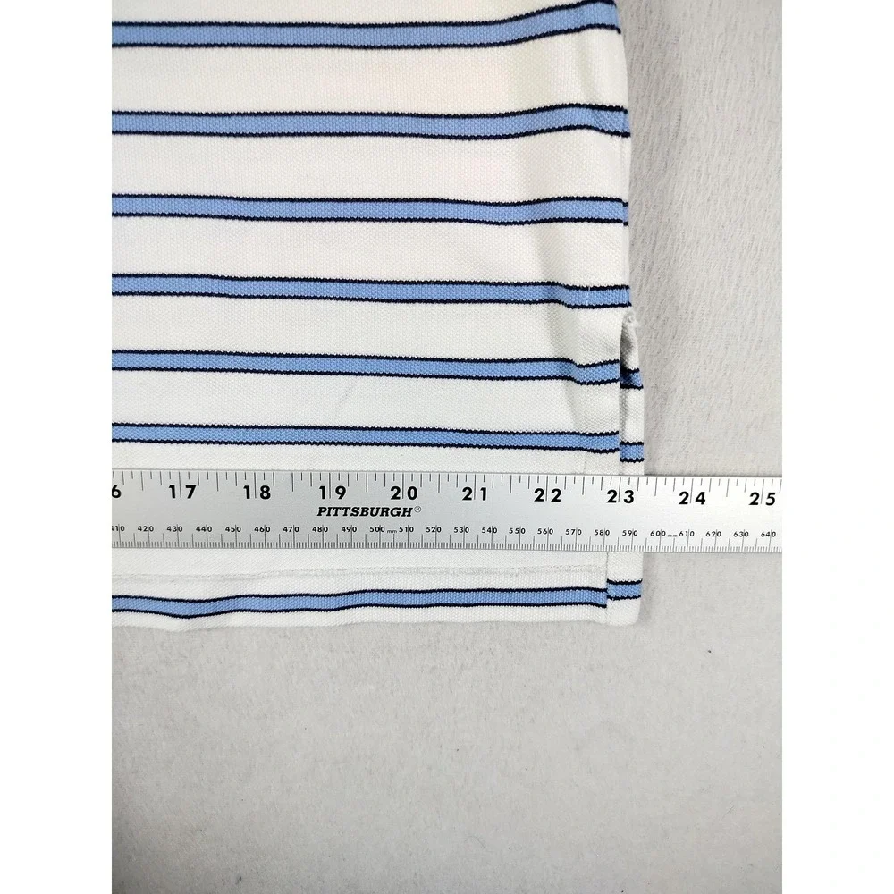 Vintage Polo By Ralph Lauren Polo Shirt Mens XL White Blue Stripe Pony Preppy